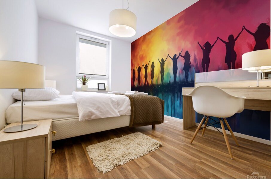 Close-up of a pretty red-haired girl with freckles evocative an Mural print