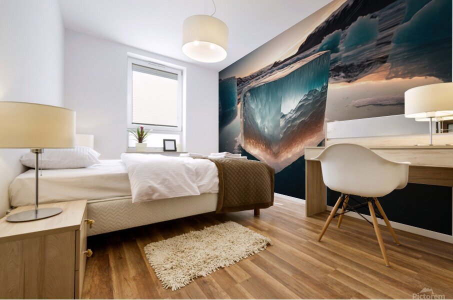 In the arctic there are mineral materials to be exploited unkno Mural print