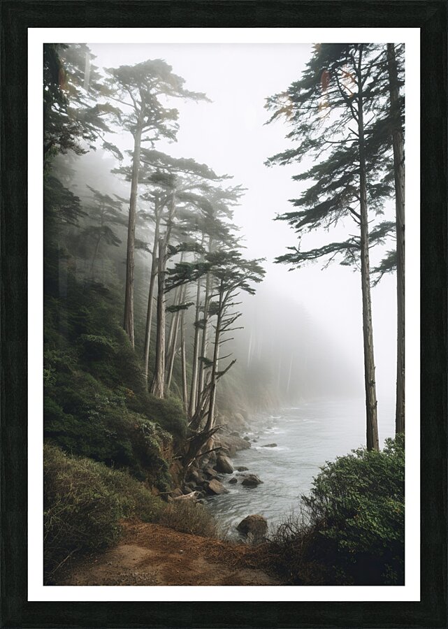  Foggy trees on the west coast Picture Frame print