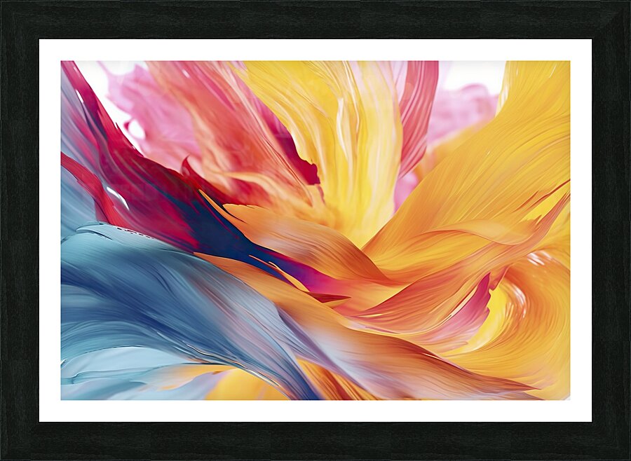 In a mesmerizing display of colors a dynamic wave-shaped spiral Picture Frame print