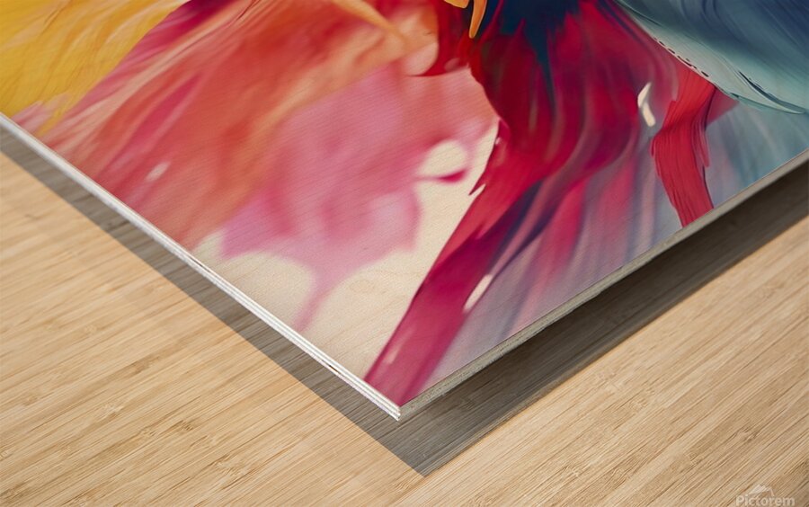 In a mesmerizing display of colors a dynamic wave-shaped spiral Wood print