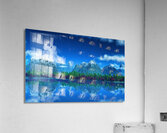 mountains with snow trees Acrylic Print