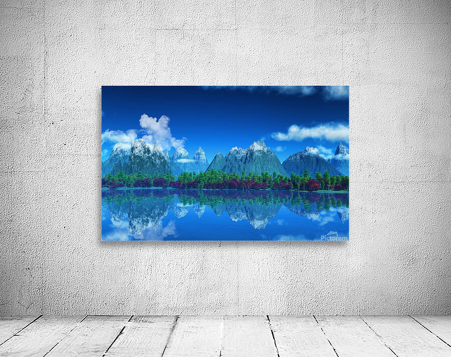 mountains with snow trees Wall Preview