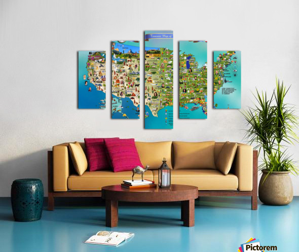 Americas Treasure Map. USA by Radiy Bohem Wall Art