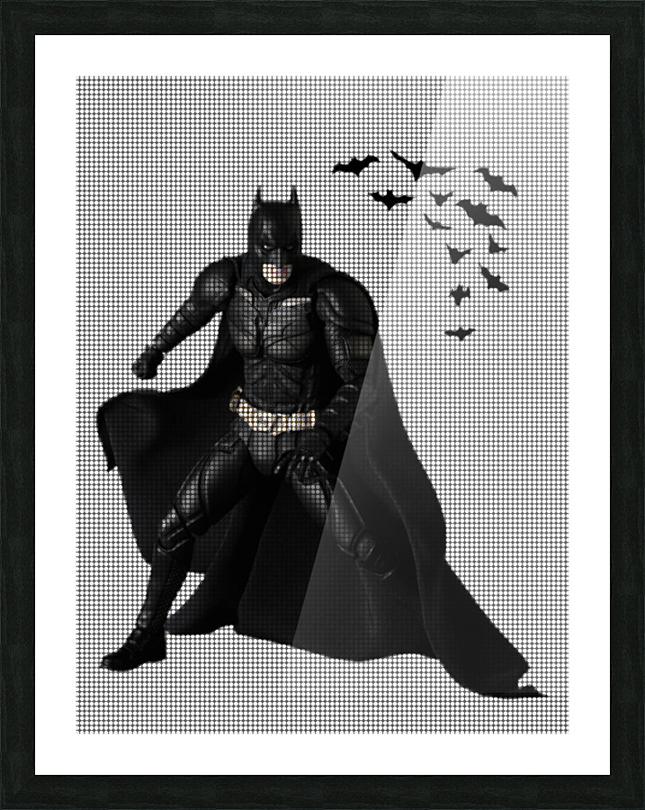 Batman on pixel Picture Frame print