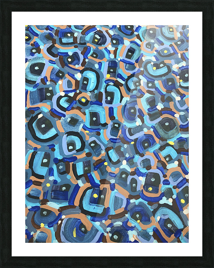 BLUE VILLAGE Picture Frame print