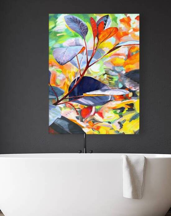 Love Our Smoke Bush oil on canvas 18x24 created 2 by Cynthia Lavin