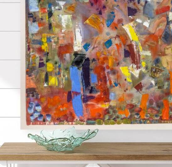 Sedona Abstract oil on cloth 16x16 created 2024 H by Cynthia Lavin