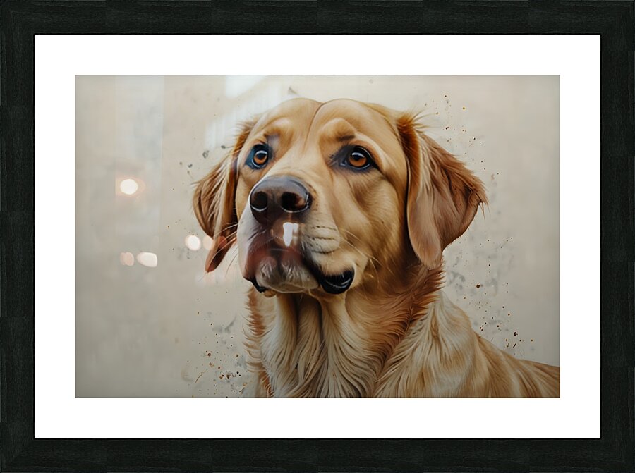 Golden Labrador Watercolor Art – Perfect Gift for Dog Lovers and Pet Owners Picture Frame print