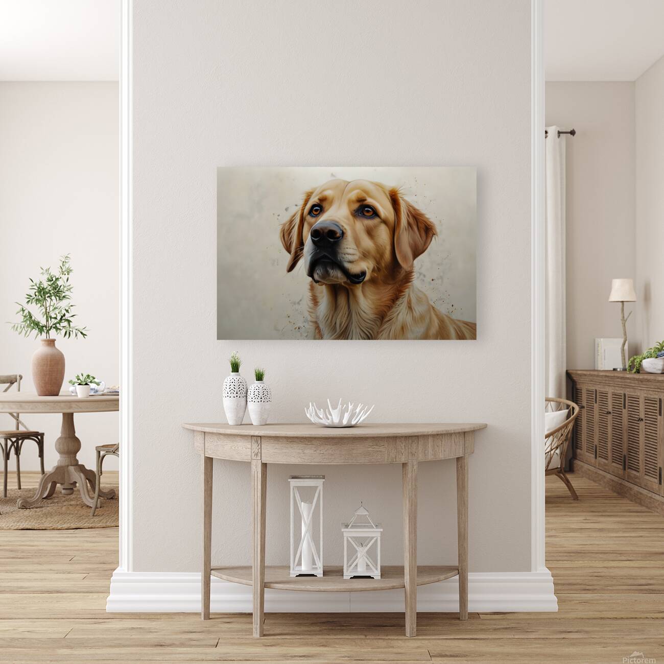 Golden Labrador Watercolor Art – Perfect Gift for Dog Lovers and Pet Owners Reproduction