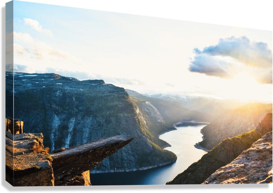 Sunset at Trolltunga Norway Canvas Print