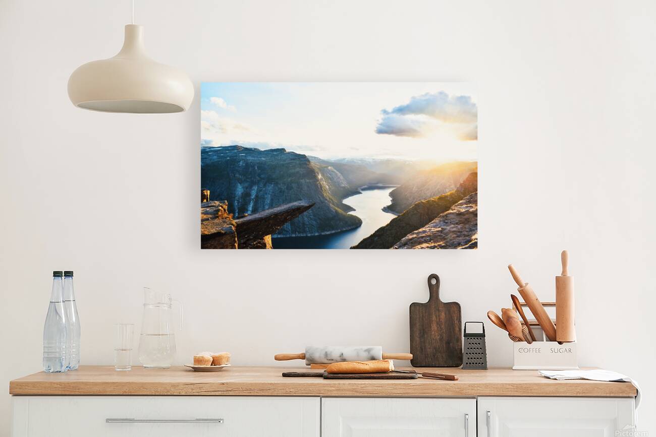 Sunset at Trolltunga Norway Reproduction