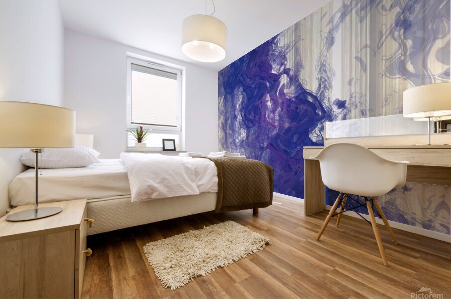 WALLPAPER WITH BLUE WAVE  Mural print
