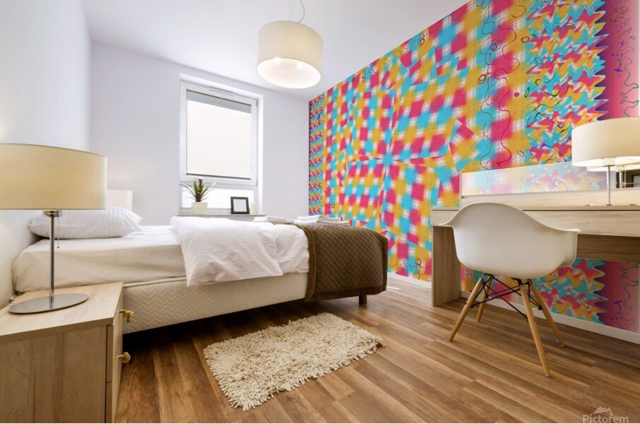 SOFT BOXESSQIGGLE BOXES QUILT  Mural print
