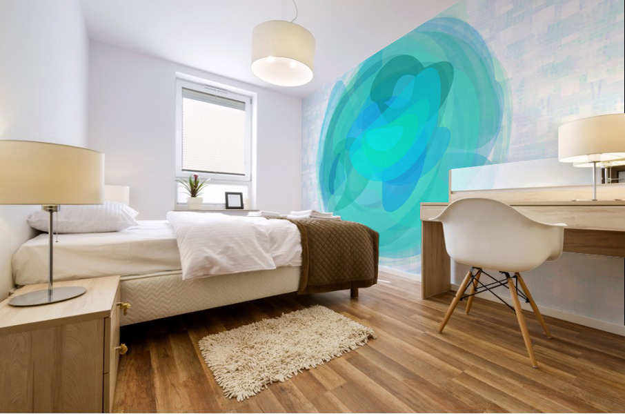 Turquoise Star Star  Mural print