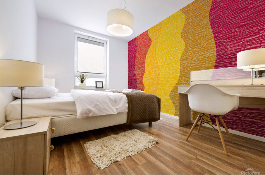 WARM OMBRE WAVELENGTH Mural print
