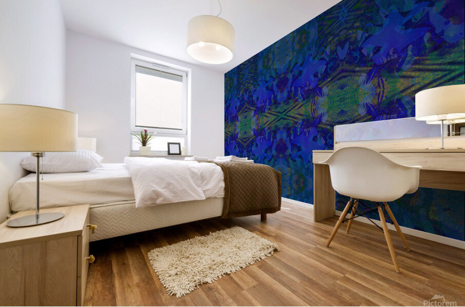 BIG BLUE TREMBLING PATTERN  Mural print