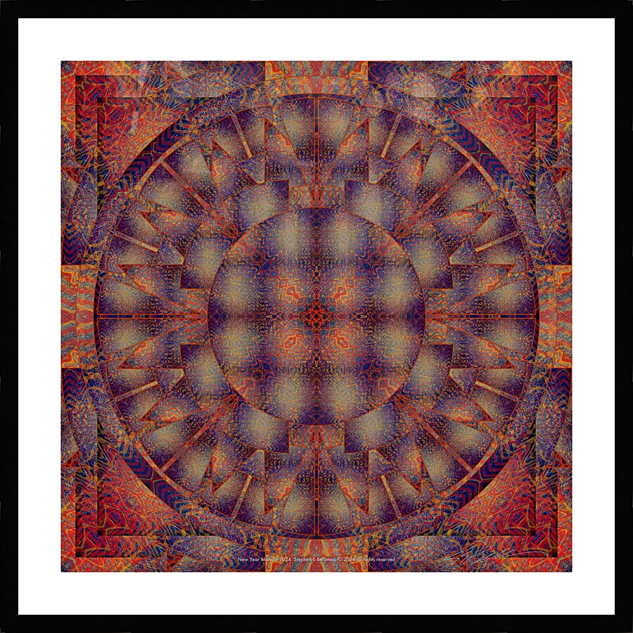 NEW YEAR MANDALA  Picture Frame print