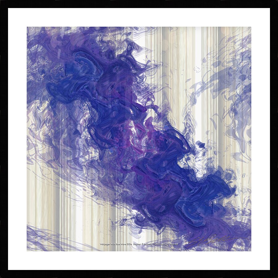 WALLPAPER WITH BLUE WAVE  Picture Frame print