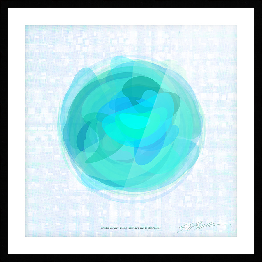 Turquoise Star Star  Picture Frame print