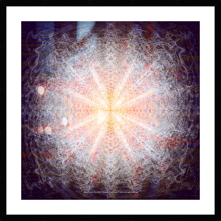 MILES-LONELY FIRE  Picture Frame print