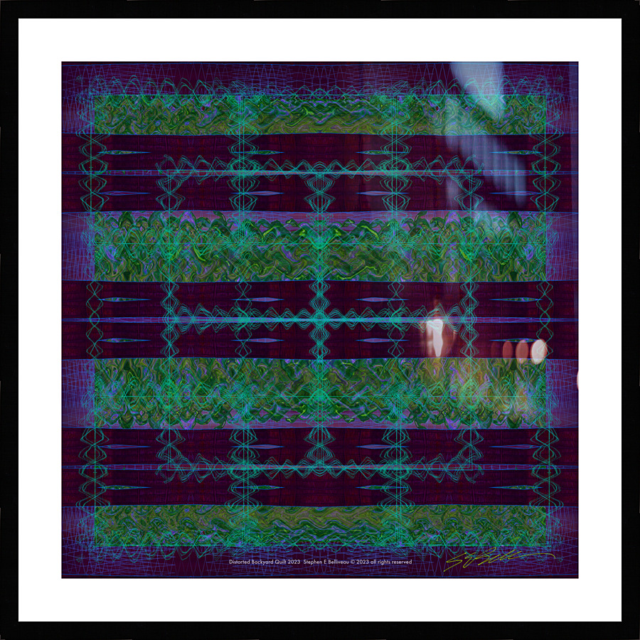 DISTORTED BACKYARD QUILT Picture Frame print