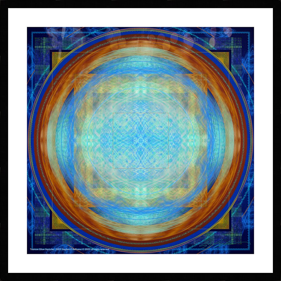 TITANIUM GLOW SQUIRCLES  Picture Frame print