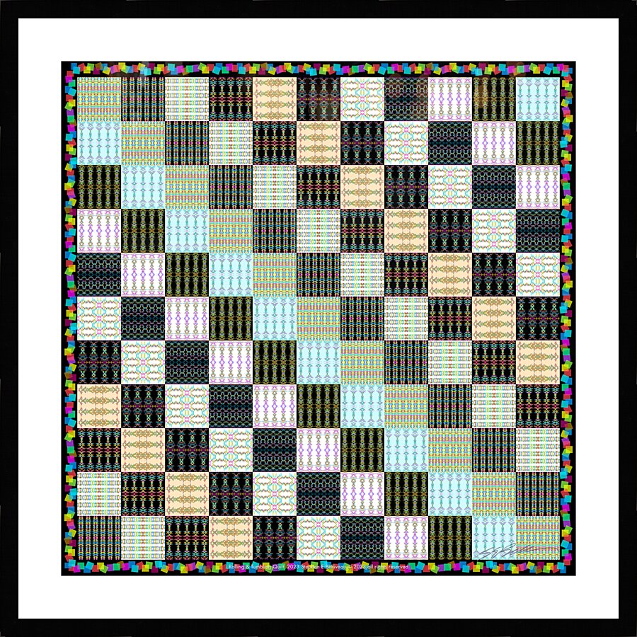 ROLLING  TUMBLING QUILT Picture Frame print