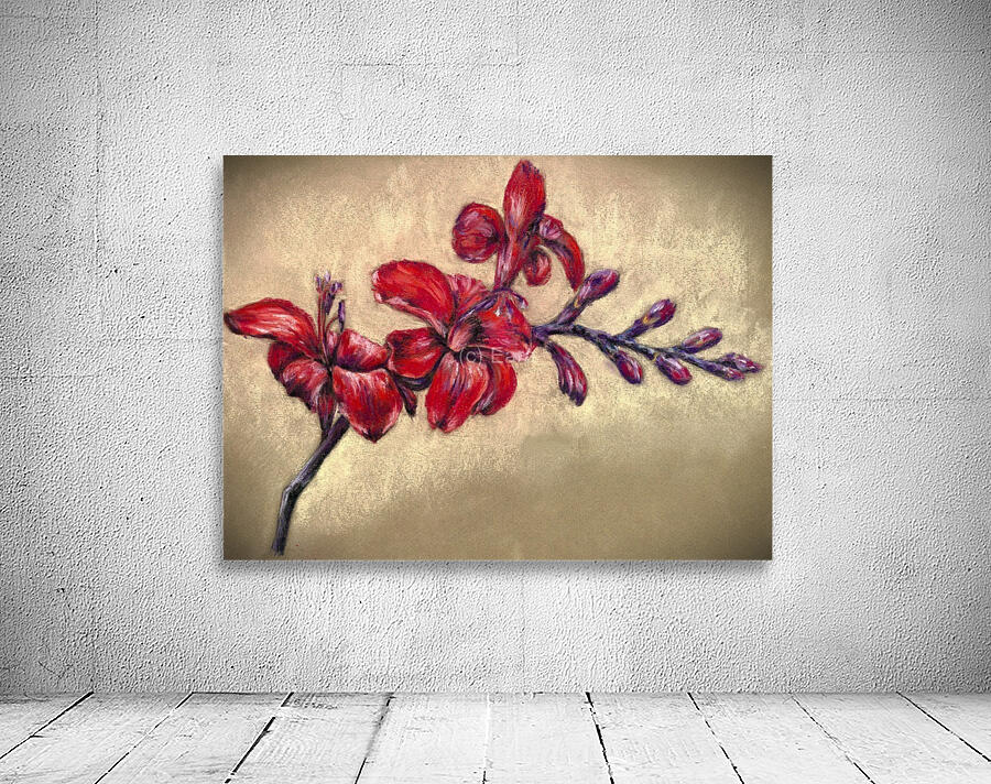 Red Crocosmia Wall Preview