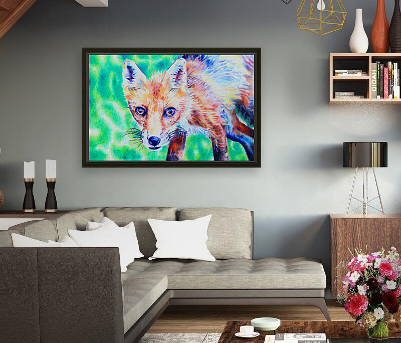 Fox Colored Pencil Drawing Reproduction