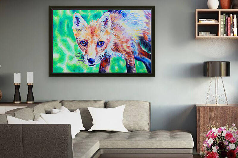 Fox Colored Pencil Drawing by Holly Heath