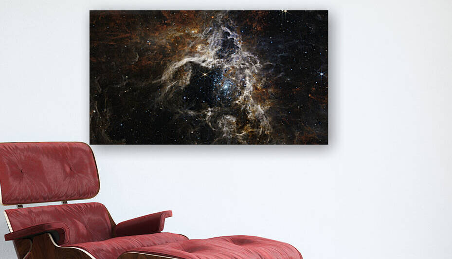 Enhanced James Webb Telescope Image - Tarantula Nebula NIRCam Image -- Version Four by Nostomaniac Art