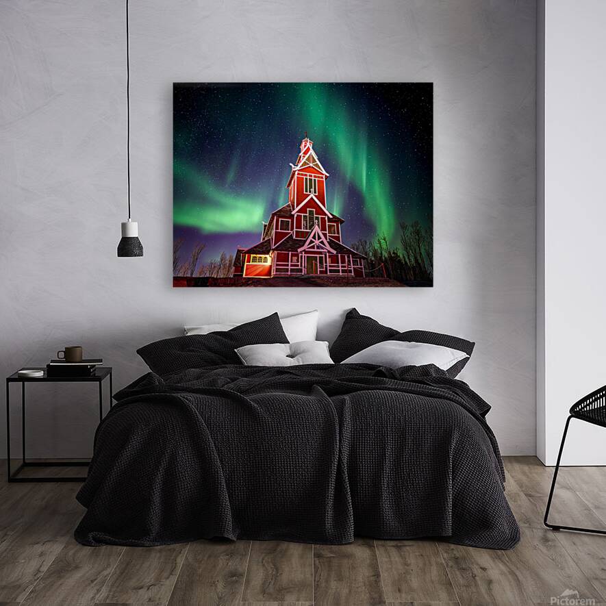 Northern Lights over Buknes Church Reproduction
