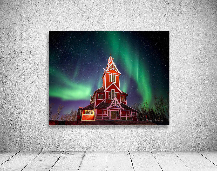 Northern Lights over Buknes Church Wall Preview