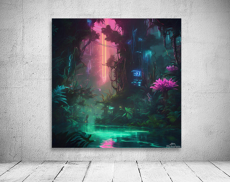 A neon-lit jungle 1 Wall Preview