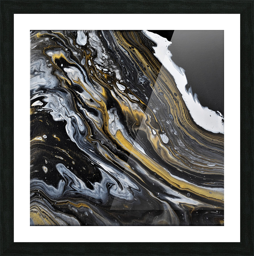 Abstract black gold Picture Frame print