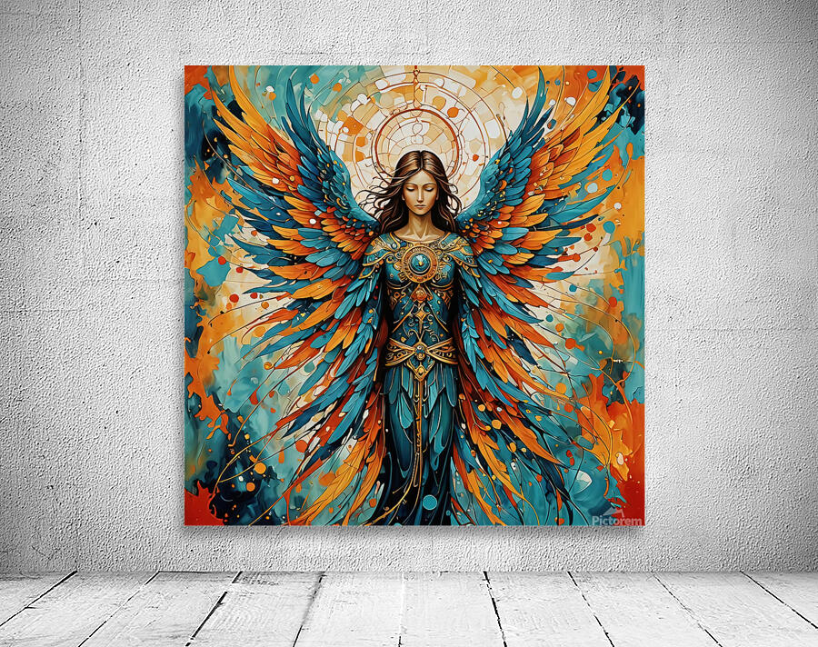 Angel with Phoenix Wings 3 by J Thomas Lockhart Wall Art