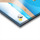 coast beach sea water mountains Acrylic print