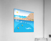 coast beach sea water mountains Acrylic Print