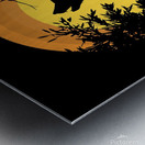 wolf moon wild grass animal birds Metal print