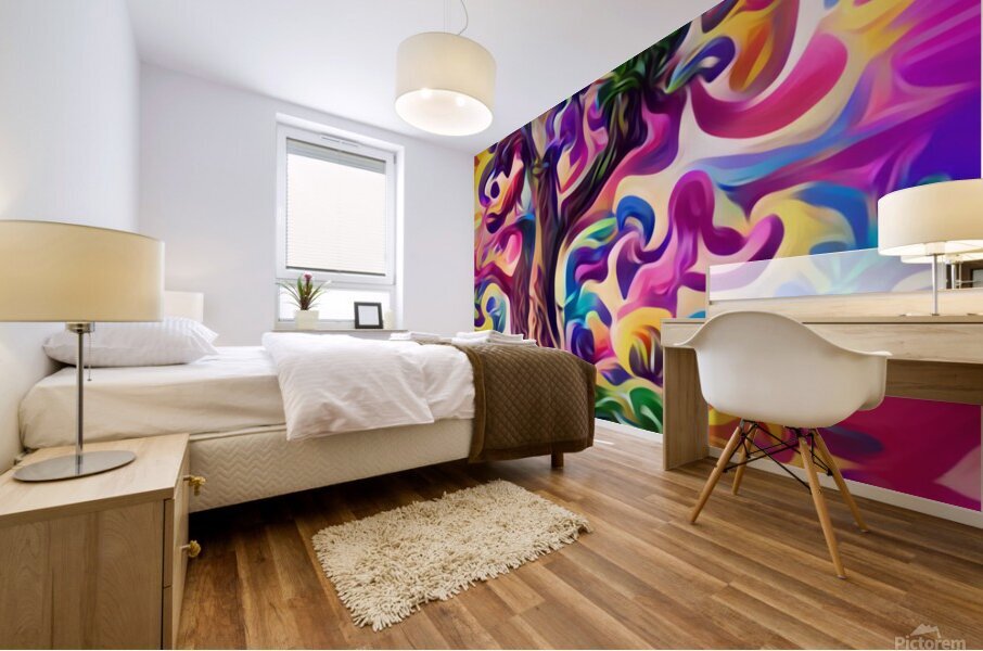 abstract digital art psychedelic Mural print