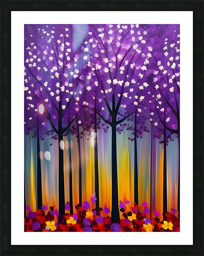 trees painting forest Picture Frame print