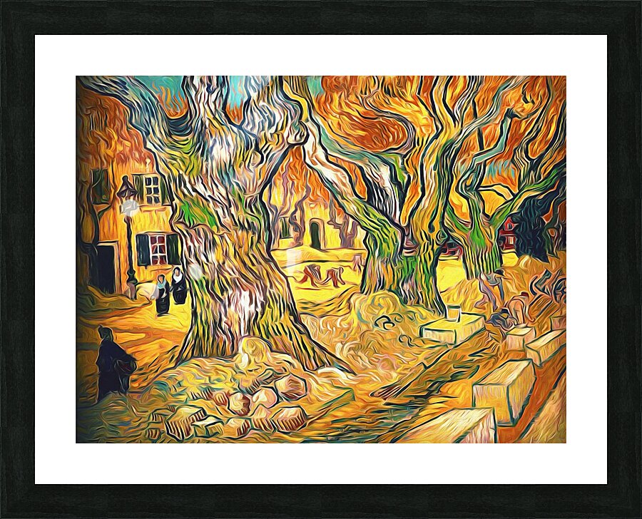 trees painting vincent van gogh art Picture Frame print