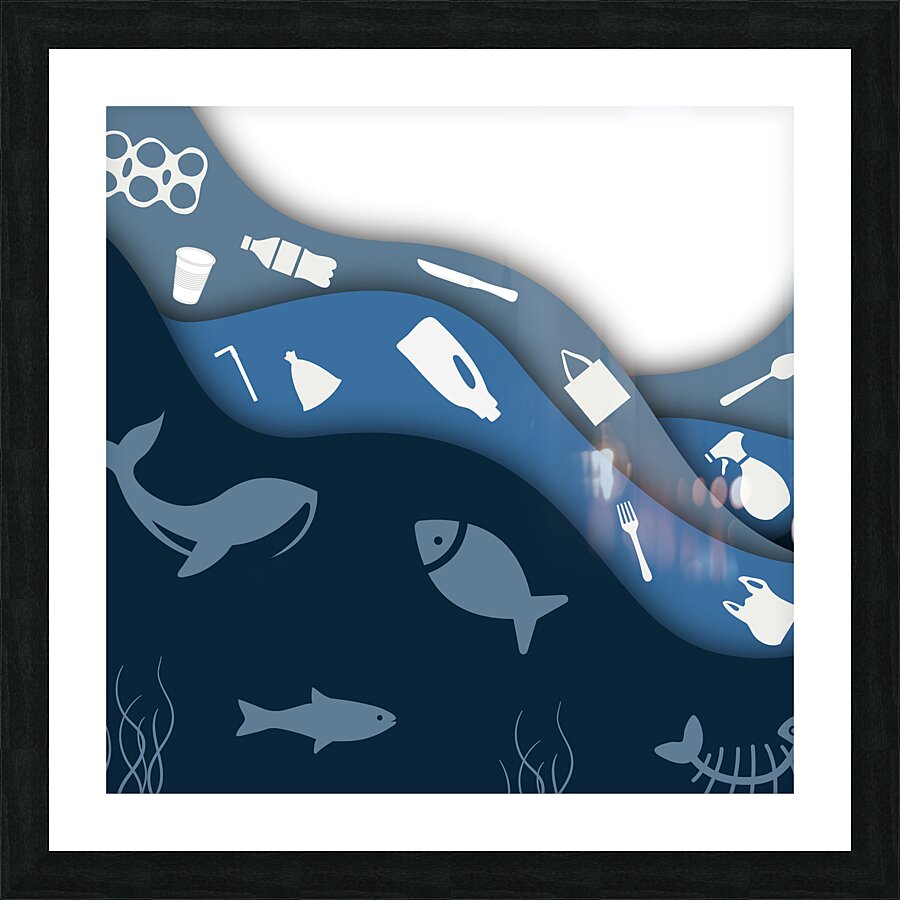 plastic waste garbage plastic Picture Frame print