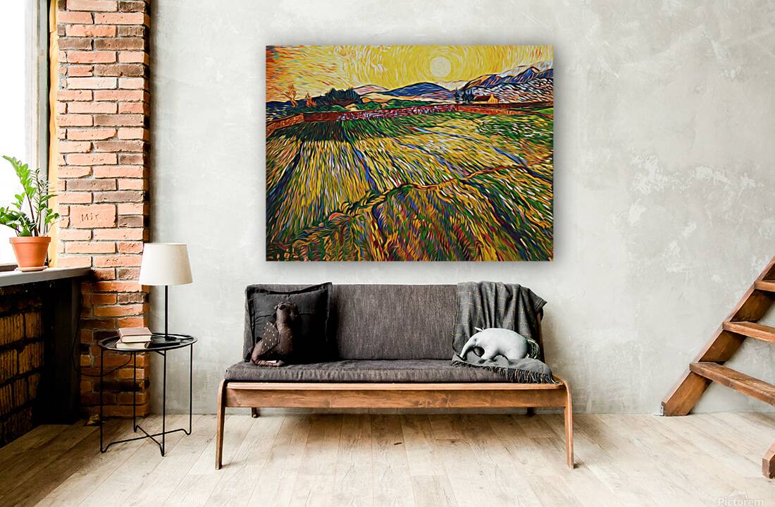 trees countryside painting Reproduction