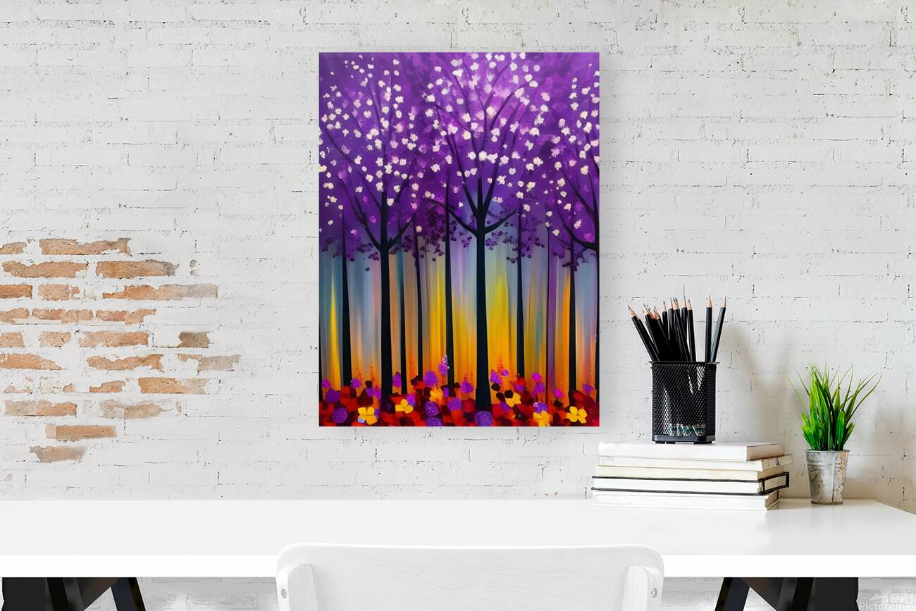trees painting forest Reproduction