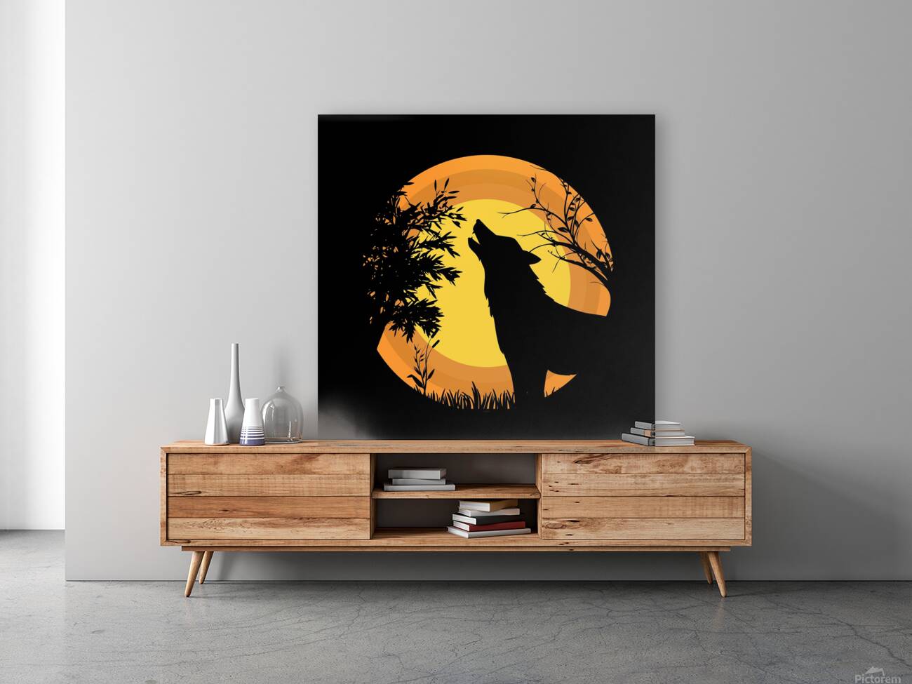 wolf moon wild grass animal birds Reproduction