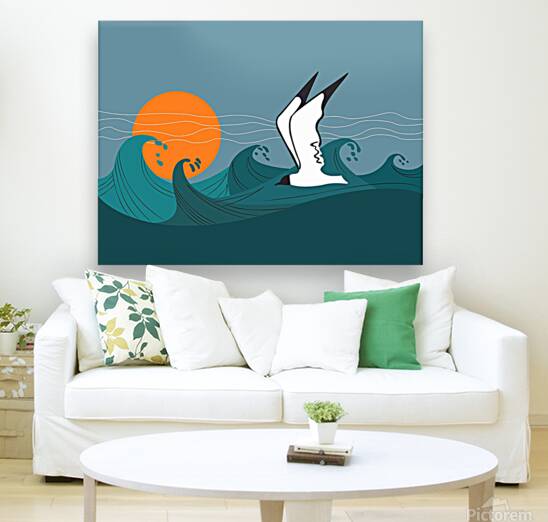 seagull sea storm waves Reproduction