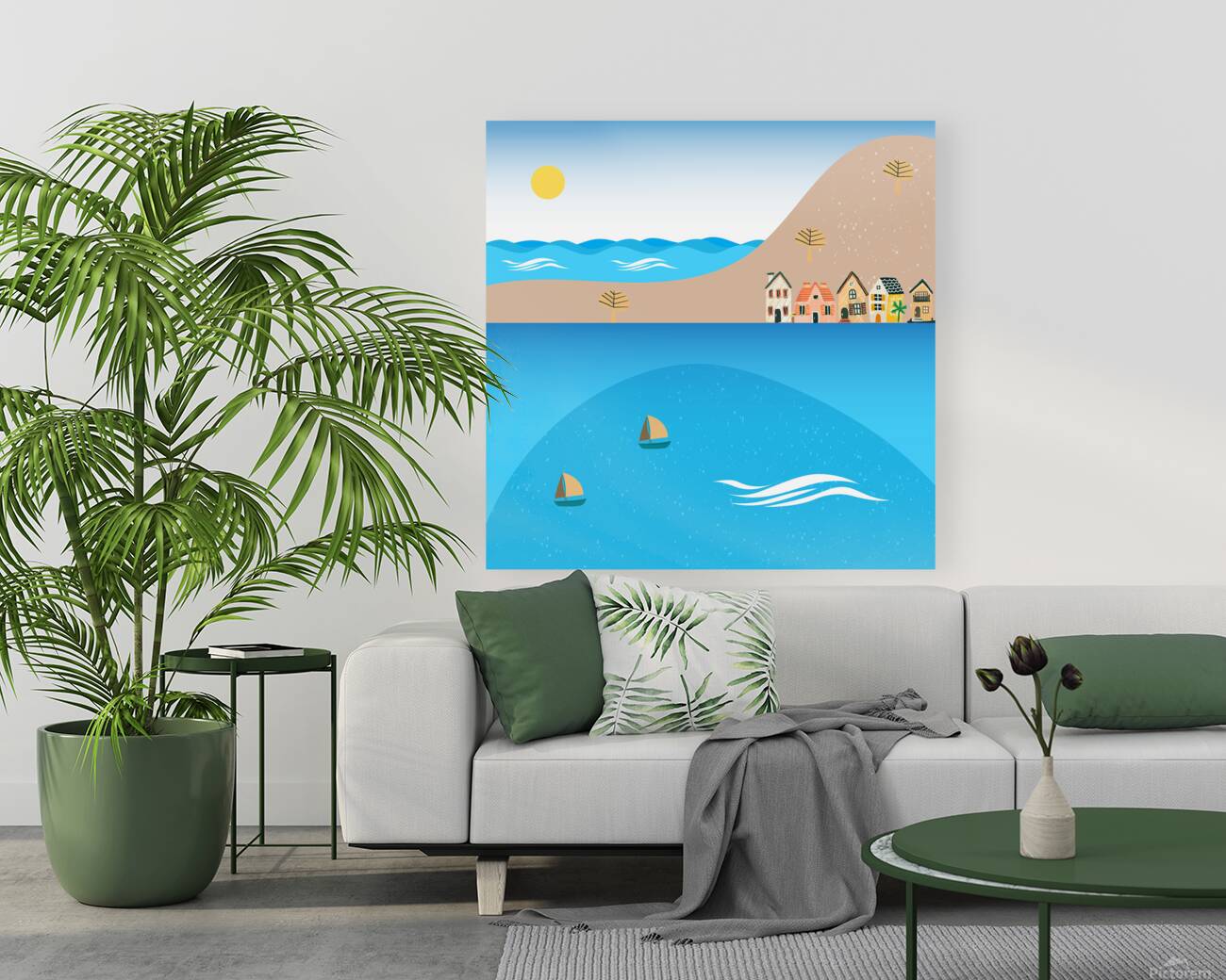 coast beach sea water mountains Reproduction