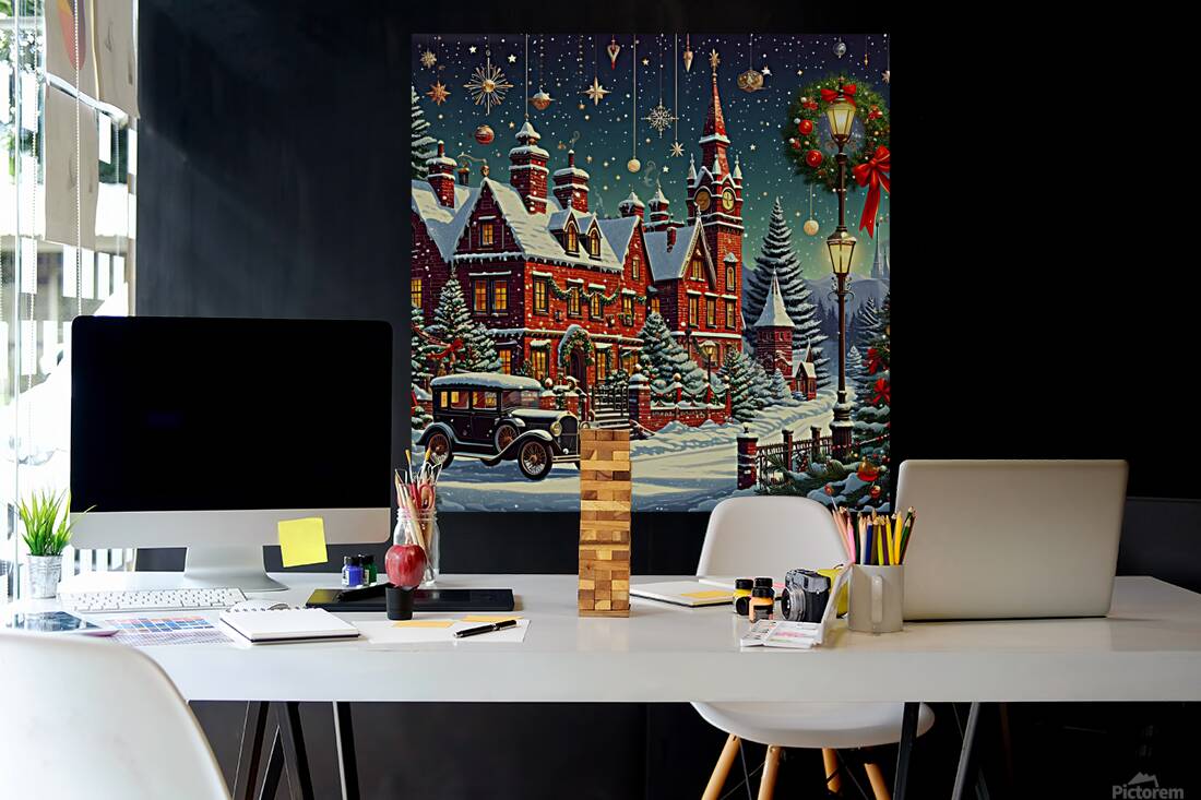 village town snow Reproduction